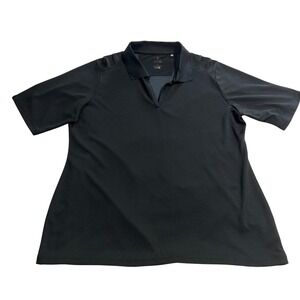 Nancy Lopez Desert Dry Black Golf Polo Shirt Womens 1X L413210P Short Sleeve